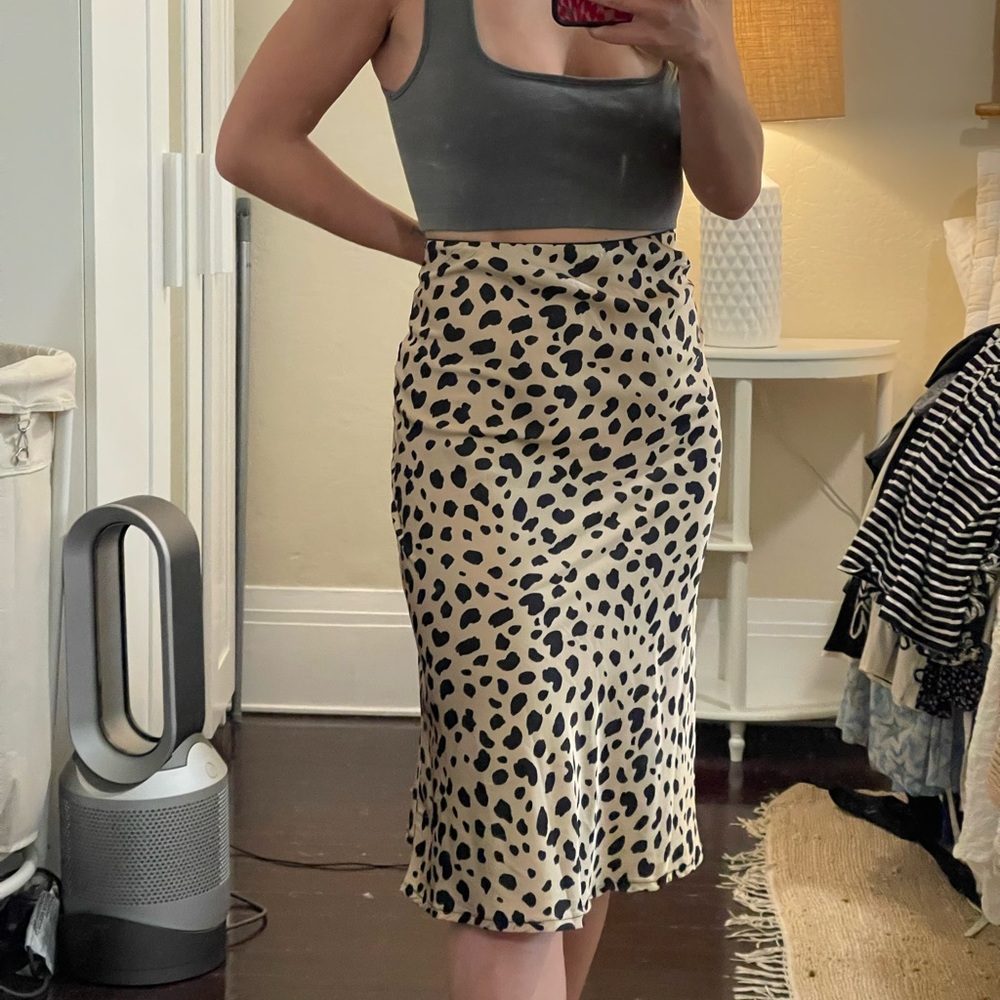 Leopard cheetah midi skirt